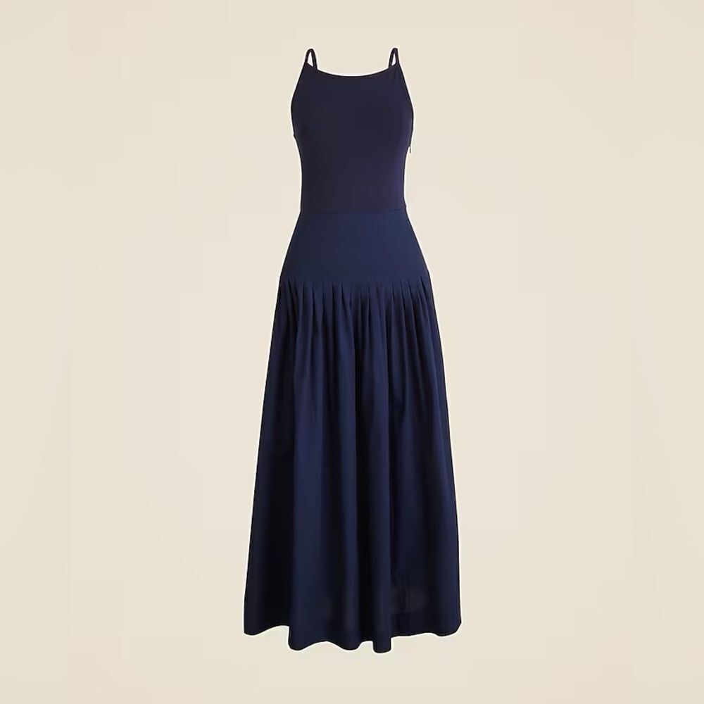 NWT J CREW Pintuck mixy dress in Navy - Picture 6 of 8